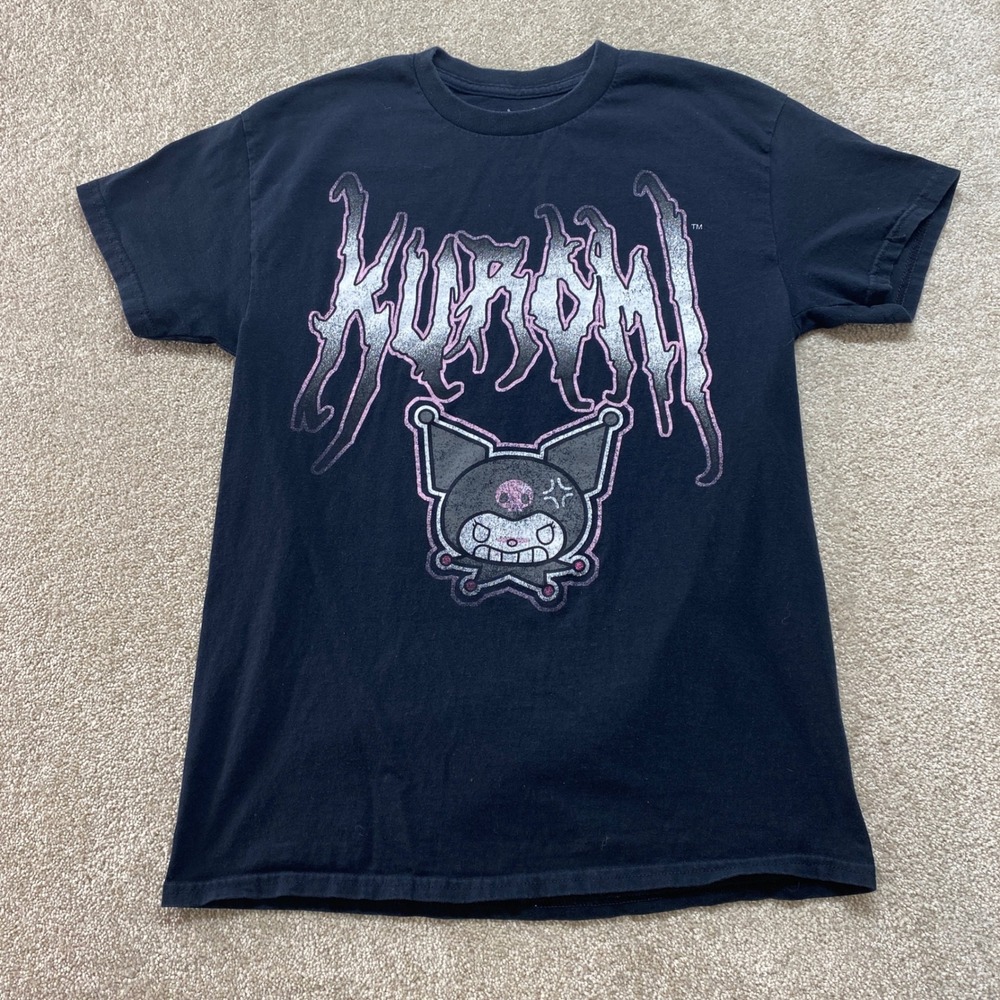 Kuromi Shirt Mens‎ Medium Black Short Sleeve Sanrio Anime Graphic Tee